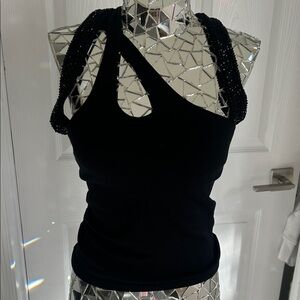 Ralph Lauren Black Beaded Tank Top